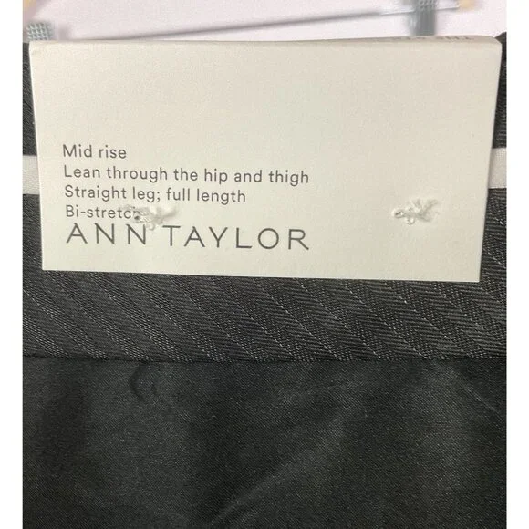 NWT Ann Taylor The Straight Black Pants, Mid-Rise, Straight Leg, Bi-Stretch, 18 - Picture 8 of 14